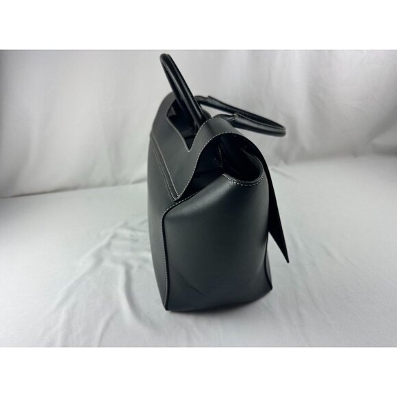 BANANA REPUBLIC Black Women Pebbled Leather Silva Top-Handle Bag Tote MSRP $490 - Picture 6 of 12